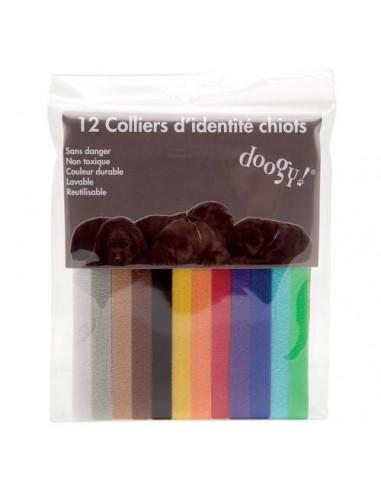 Lot de 12 colliers d'identification pour chiots Doogy