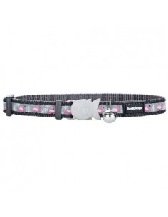 Collier chats Red Dingo gris flamants rose