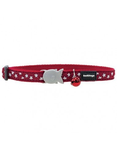 Collier Red Dingo Chats Fantaisie Rouge étoiles blanches