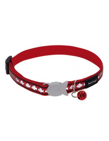 Collier Red Dingo Chats Reflective rouge