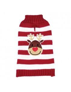 Pull raye renne de Noël 2