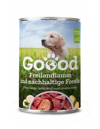 Goood Pâtée chien junior à l’agneau fermier & truite durable (sans céréales) 400 g