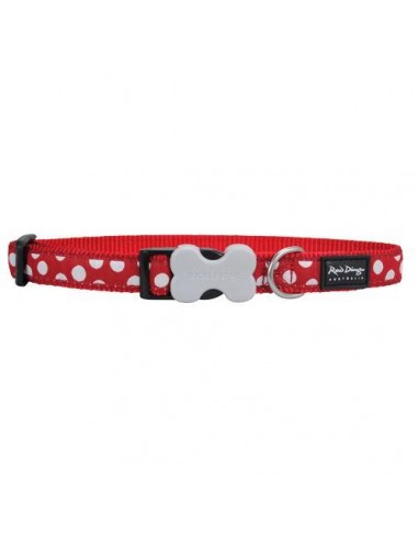 Collier Red Dingo Fantaisie rouge à pois blancs