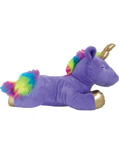 Peluche sonore Licorne violette / corne et pattes or