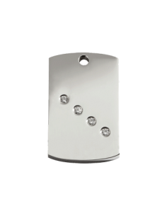 Étiquette rectangulaire en acier inoxydable poli Diamante