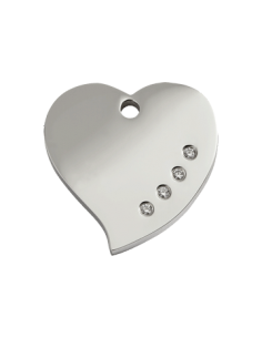 Coeur d'étiquette en acier inoxydable poli Diamante