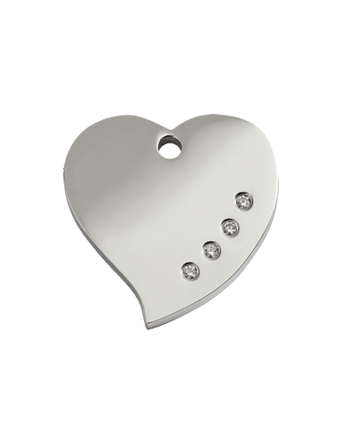 Coeur d'étiquette en acier inoxydable poli Diamante