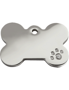 Os d'étiquette en acier inoxydable poli Diamante