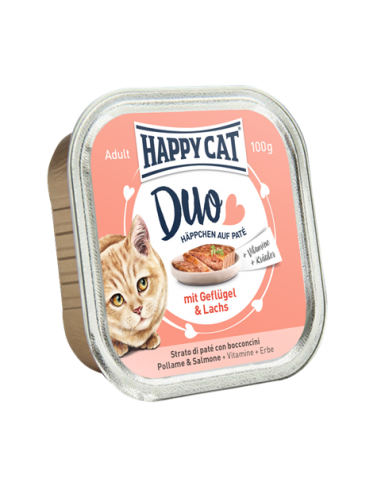 Happy Cat Pâtée Duo Volaille & Saumon 100g