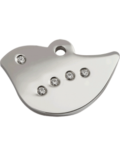 Oiseau d'étiquette en acier inoxydable poli Diamante