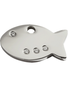 Poisson d'étiquette en acier inoxydable poli Diamante