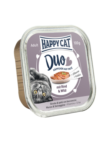 Happy Cat Pâtée Duo Boeuf & Gibier 100g